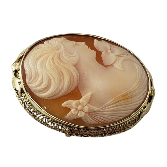 14 Karat Yellow Gold Cameo Brooch/Pendant #20879 - Picture 3 of 6